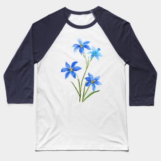 dotted blue eyes grass flower watercolor Baseball T-Shirt